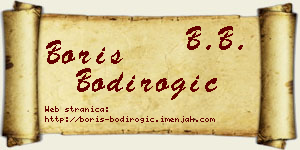 Boris Bodirogić vizit kartica